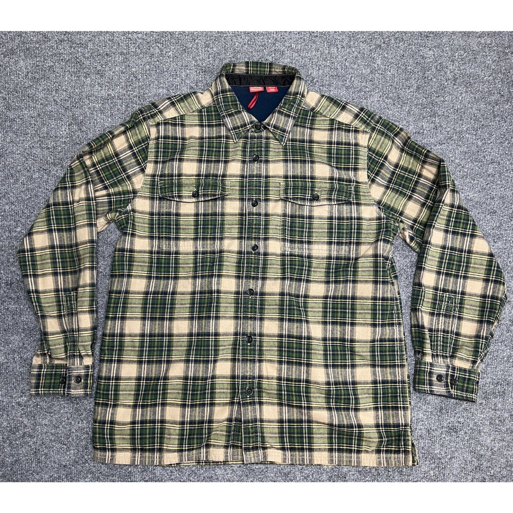 Eastern Mountain Sports Lined Shirt Jacket Mens Large Button Up Plaid Shacket